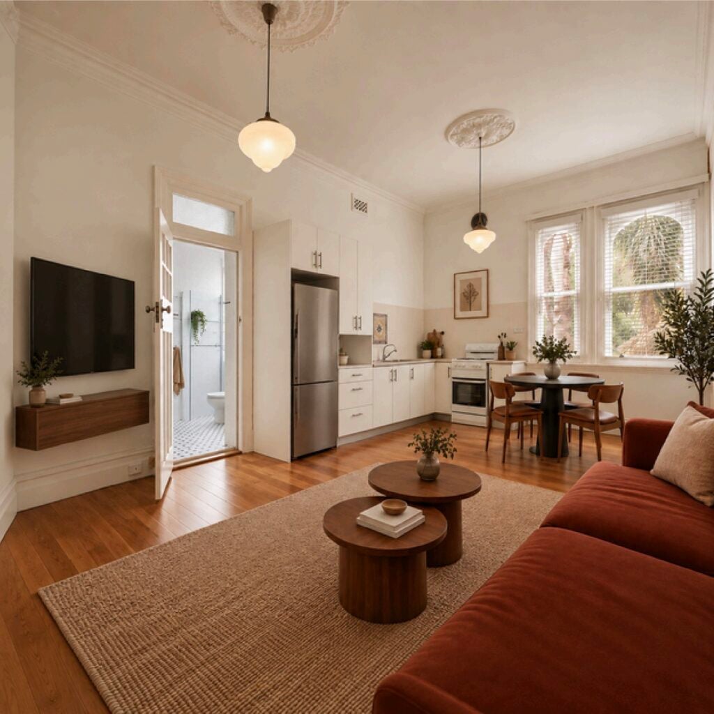 Unit 9 29 Croydon St Reimagined with furniture